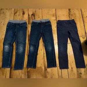 Lot of 3 Hanna Andersson Kickstart Slim Pants In Stretch Twill & Denim